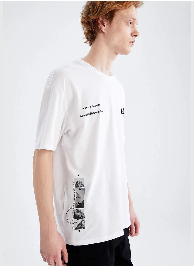 DeFacto Boxy Fit Short Sleeve Printed T-Shirt