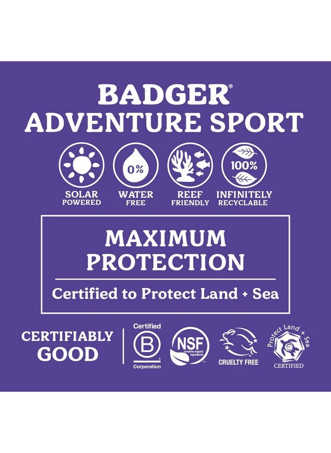 Badger واقي شمسي معدني بعامل حماية من أشعة الشمس 50 وأكسيد الزنك مع 98% من المكونات العضوية من Reefsafe Broadspectrum مضاد للحساسية ومقاوم للماء وعديم الرائحة ومضاد للشمس للرياضة والمغامرات 2.9 أونصة سائلة  - Image 3