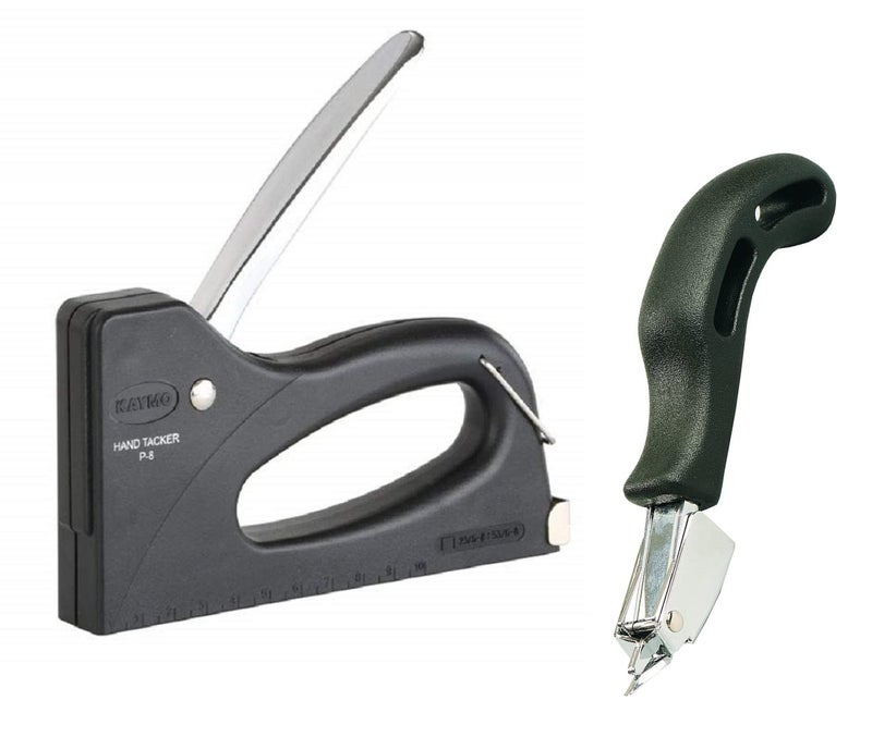 Hand Tacker P-8 with Staple Remover | Heavy Duty Stapler Tool | Plastic Body with Metal Magazine | Uses 23 Series Staples | Convenient Bottom Loading | Job Measuring Scale | 650g Lightweight