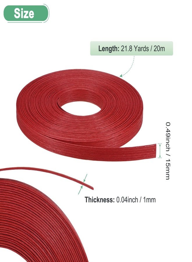 M METERXITY Paper Weaving Cane 12-Ply, 21.8 Yards x 0.47 Inch Paper Rattan Weaving Cane Material for DIY Crafts Making/Home Decoration, Basket Weaving Supplies [Red] - Image 3