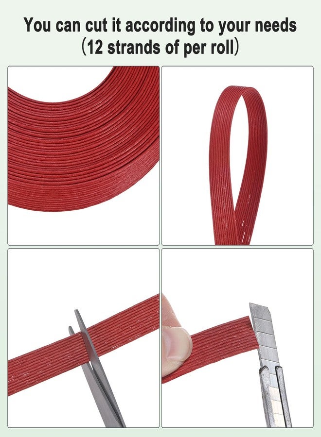 M METERXITY Paper Weaving Cane 12-Ply, 21.8 Yards x 0.47 Inch Paper Rattan Weaving Cane Material for DIY Crafts Making/Home Decoration, Basket Weaving Supplies [Red] - Image 4
