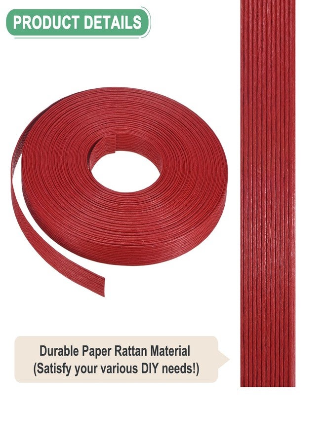 M METERXITY Paper Weaving Cane 12-Ply, 21.8 Yards x 0.47 Inch Paper Rattan Weaving Cane Material for DIY Crafts Making/Home Decoration, Basket Weaving Supplies [Red] - Image 2