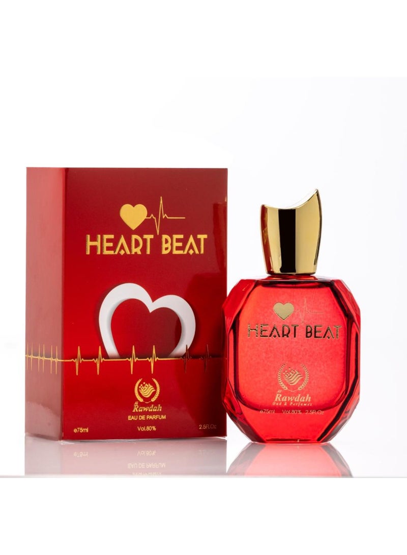AL RAWDAH عطر هارت بيت من الروضة – عطر زهري بالباتشولي والورد وخشب الصندل للنساء (75 مل) - Image 1