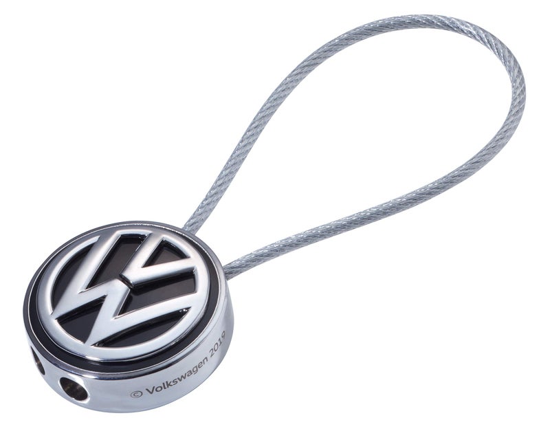 Troika VW LOOP VOLKSWAGEN Logo Keyring - Wire Loop - Enamel Cast Metal - Chrome Plated - Black, Silver, silver, 70 x 27 x 12 mm, Modern, Silver, 70 x 27 x 12 mm, Modern - Image 2