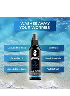 MUUCHSTAC Muuchstac Ocean Face Wash for Men | Fight Acne & Pimples, Brighten Skin, Clears Dirt, Oil Control, Refreshing Feel - Multi-Action Formula (100 ml)  - Image 4