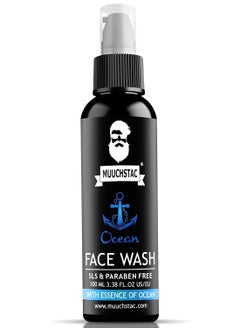 MUUCHSTAC Muuchstac Ocean Face Wash for Men | Fight Acne & Pimples, Brighten Skin, Clears Dirt, Oil Control, Refreshing Feel - Multi-Action Formula (100 ml)  - Image 1