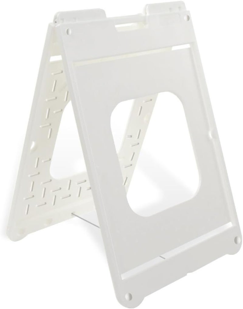 Displays2go 22 x 28 Simpo II Sign Stand Sidewalk AFrame Curb Sign with 2 NonGlare Lenses Includes Sign Rider for Headers Plastic White - Image 2