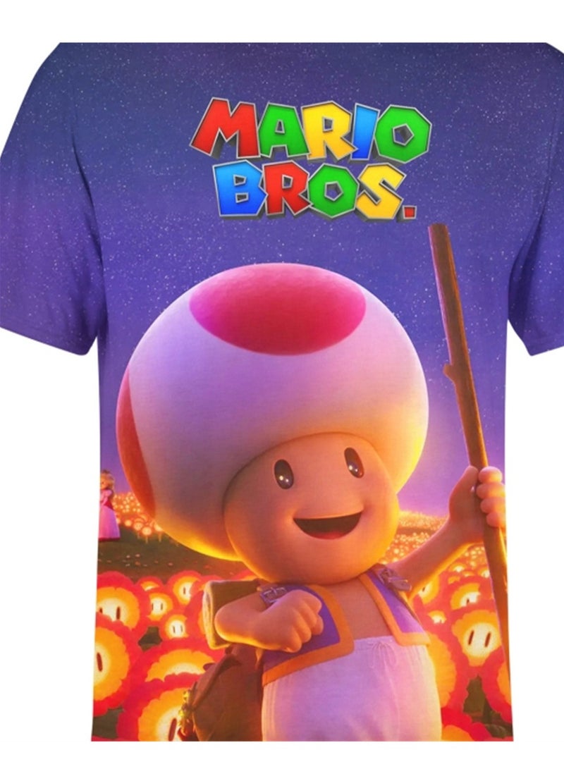 Cartoon Super Mario Brothers trendy T-shirt 3D digital printing personalized breathable T-shirt - Image 2