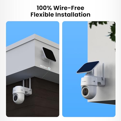 LaView 2K 3MP Solar Security Cameras Wireless Outdoor, Cameras for Home Security, 360° Pan & Tilt Rechargeable Battery Outdoor Camera, IP65, Color Night Vision, Two-Way Audio, Work with Alexa(2 Pack) - Image 5
