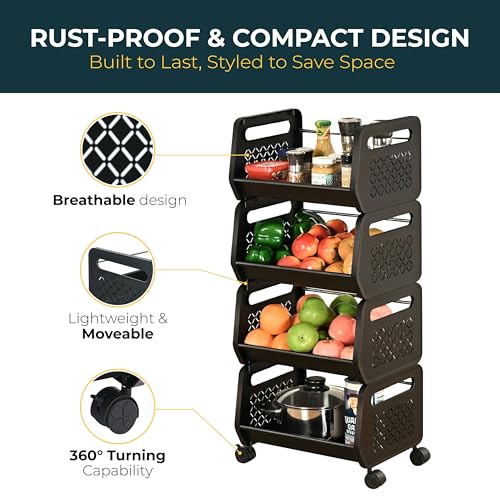 BLADESMITH Kitchen Storage Organizer - Stylish Plastic & Stainless Steel Kitchen Storage Solution - Perfect for Organizing Spices, Utensils, and Pantry Essentials - Durable, Space-Saving Design - Image 5