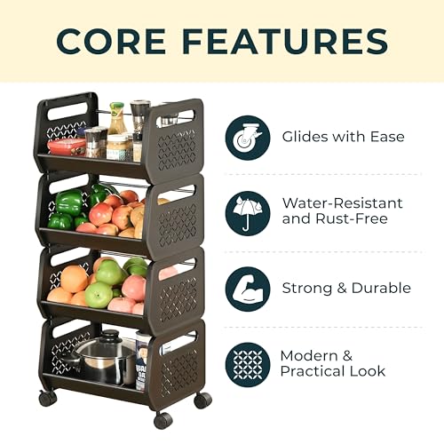 BLADESMITH Kitchen Storage Organizer - Stylish Plastic & Stainless Steel Kitchen Storage Solution - Perfect for Organizing Spices, Utensils, and Pantry Essentials - Durable, Space-Saving Design - Image 2