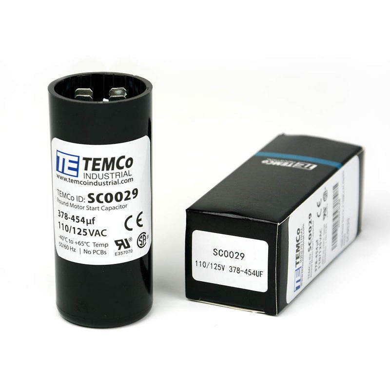 TEMCo Industrial TEMCo 378-454 uF MFD CD60 Start Capacitor 110-125V AC Round | 50/60 Hz Motor Start Capacitor for HVAC, Compressor, Pump - Image 5