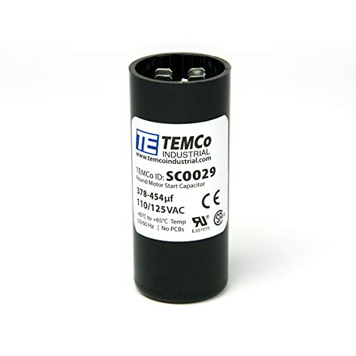 TEMCo Industrial TEMCo 378-454 uF MFD CD60 Start Capacitor 110-125V AC Round | 50/60 Hz Motor Start Capacitor for HVAC, Compressor, Pump - Image 2