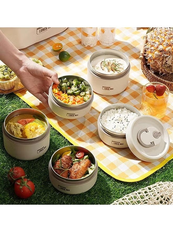 Set of 4 Bento Insulated Lunch Boxes With Thermal Bag