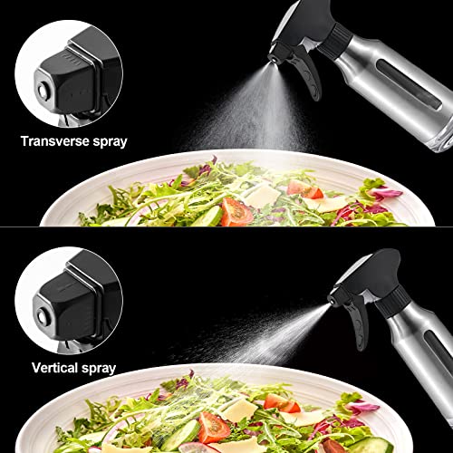 Micyples Oil Sprayer for Cooking,Stainless Steel Olive Oil Mister for Air Fryer Black Nozzel Dispenser Bottles Fat Reduction Glass Oil Control Spray Pot 6.35oz(180ml) Capacity - Image 2