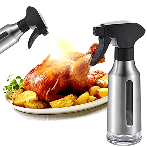 Micyples Oil Sprayer for Cooking,Stainless Steel Olive Oil Mister for Air Fryer Black Nozzel Dispenser Bottles Fat Reduction Glass Oil Control Spray Pot 6.35oz(180ml) Capacity - Image 3