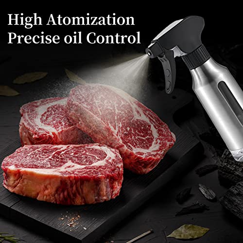 Micyples Oil Sprayer for Cooking,Stainless Steel Olive Oil Mister for Air Fryer Black Nozzel Dispenser Bottles Fat Reduction Glass Oil Control Spray Pot 6.35oz(180ml) Capacity - Image 4
