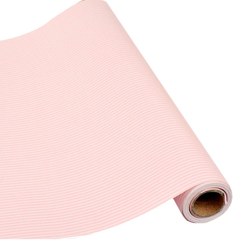 Pink Stripe Contact Paper Self Adhesive Shelf Drawer Liner Peel and Stick Wallpaper for Kitchen Countertops Living Room Bedroom 177 x 787