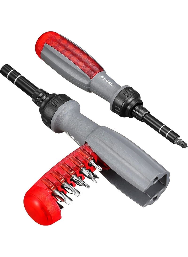 KASTWAVE Manual Screwdriver Tool Set, 11-in-1 Ratcheting Screwdriver Set, Professional Tool with Phillips Slotted Heads, Magnetic Design, Suitable for Furniture, Tools, Electrical Appliances, Computer, Laptop  - Image 1