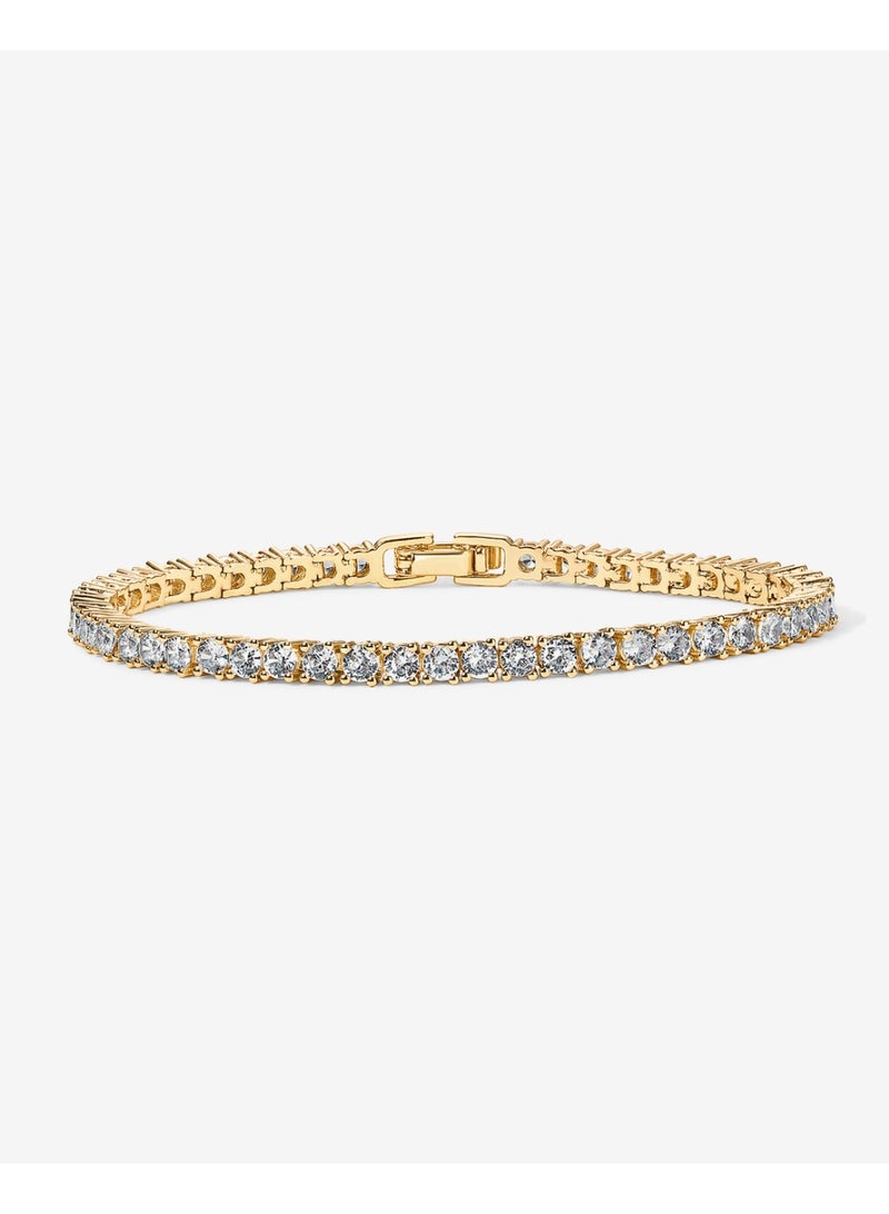 Luxuria Classic Women's Tennis Bracelet 18K Gold Plated High Carbon Diamond 5mm All Match Cubic Zirconia - Image 1