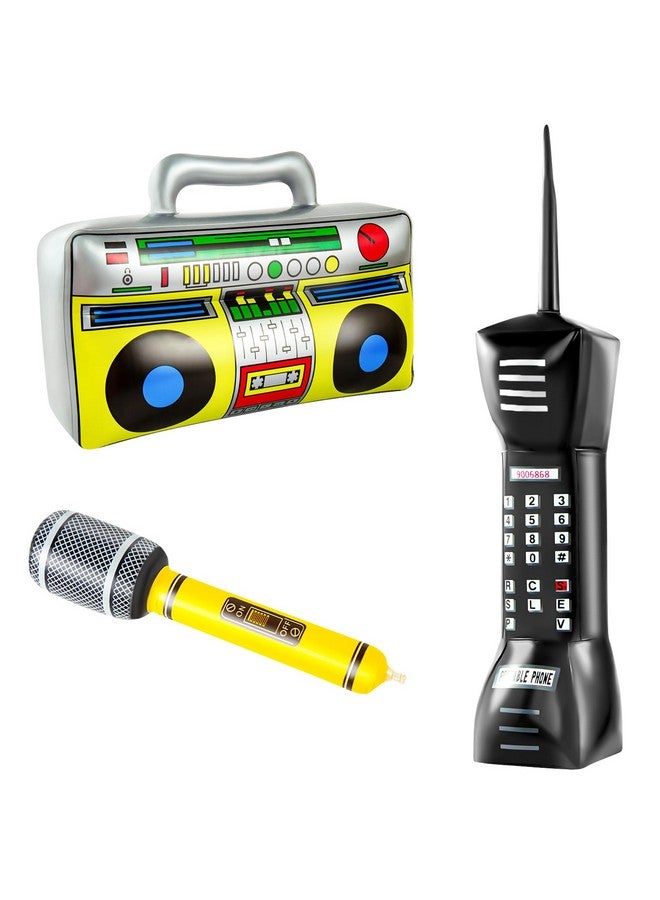 ONLYFU Inflatable Radio Boom Box Microphone 90s Mobile Phone Props 80s Party Decorations Hip Hop Theme Party Supplies - Image 1