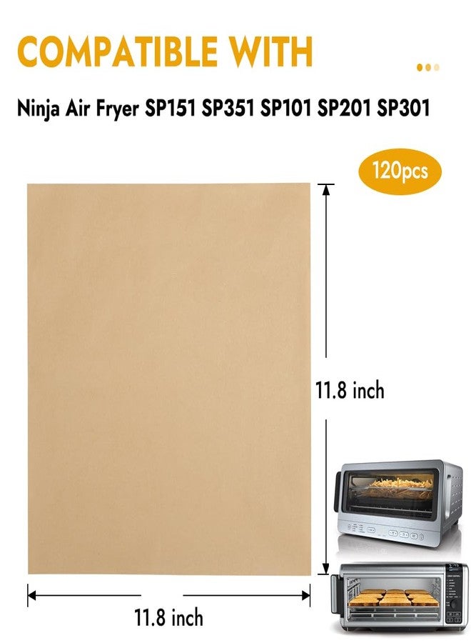 BYKITCHEN ورق زبدة BYKITCHEN مقاس 12 بوصة لقلاية نينجا الهوائية SP151 SP351 SP101 SP201 SP301، 120 قطعة من بطانات القلاية الهوائية للاستخدام مرة واحدة لقلاية نينجا فودي الهوائية كومبو، ملحقات فرن تحميص نينجا القابل للطي - Image 2