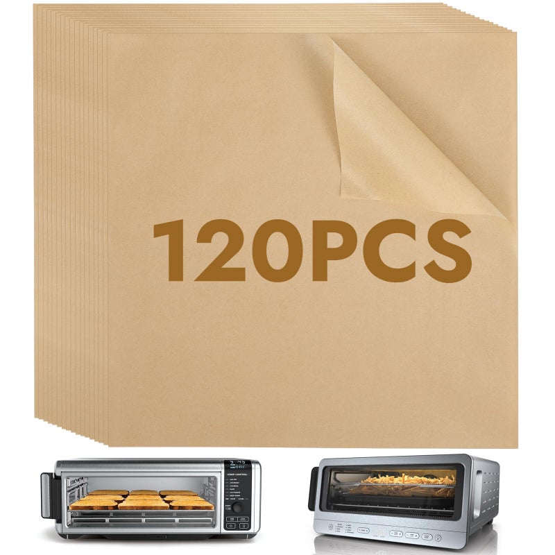 BYKITCHEN ورق زبدة BYKITCHEN مقاس 12 بوصة لقلاية نينجا الهوائية SP151 SP351 SP101 SP201 SP301، 120 قطعة من بطانات القلاية الهوائية للاستخدام مرة واحدة لقلاية نينجا فودي الهوائية كومبو، ملحقات فرن تحميص نينجا القابل للطي - Image 1