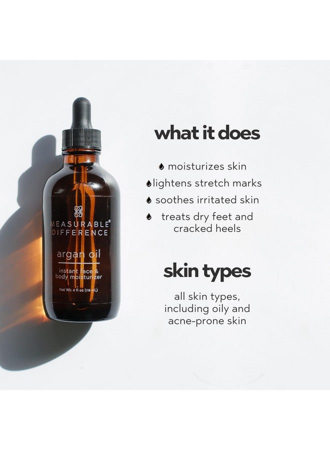 Measurable Difference Argan Oil Face Instant Face & Body Moisturizer, 4Oz - Daily Nourishment & Hydration For All Skin Types - Image 1