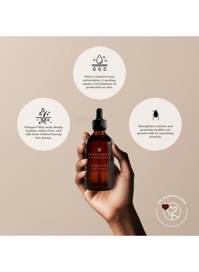 Measurable Difference Argan Oil Face Instant Face & Body Moisturizer, 4Oz - Daily Nourishment & Hydration For All Skin Types - Image 2