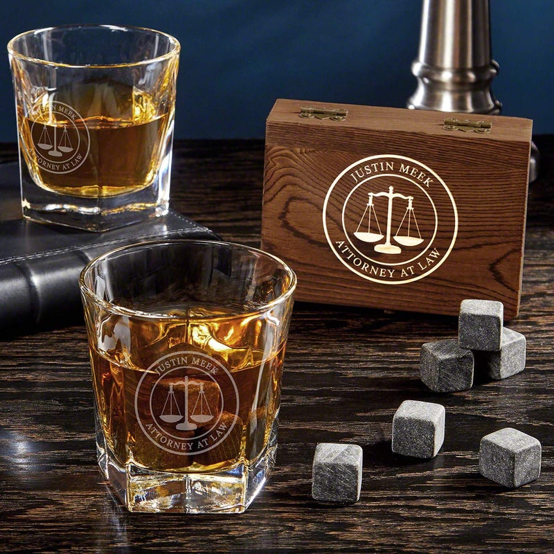 Scales of Justice Personalized Whiskey Gifts for Lawyers Custom Product