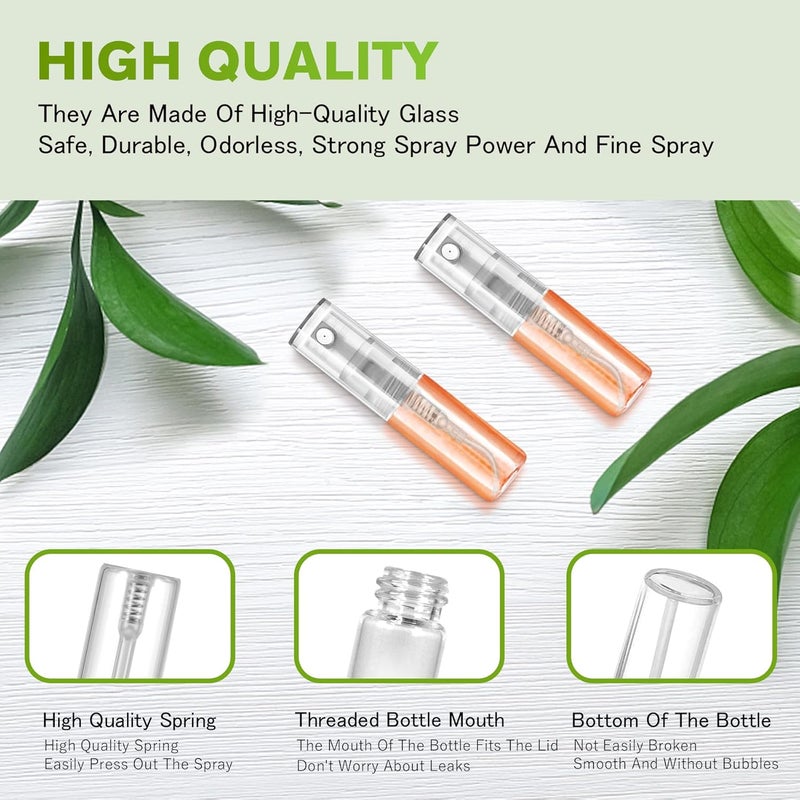 Csdtylh Glass Spray Bottle Atomizer, Refillable Glass Container for Cleaning, Travel, Essential Oils, Perfume - 60 Pcs, 3ml - Image 3