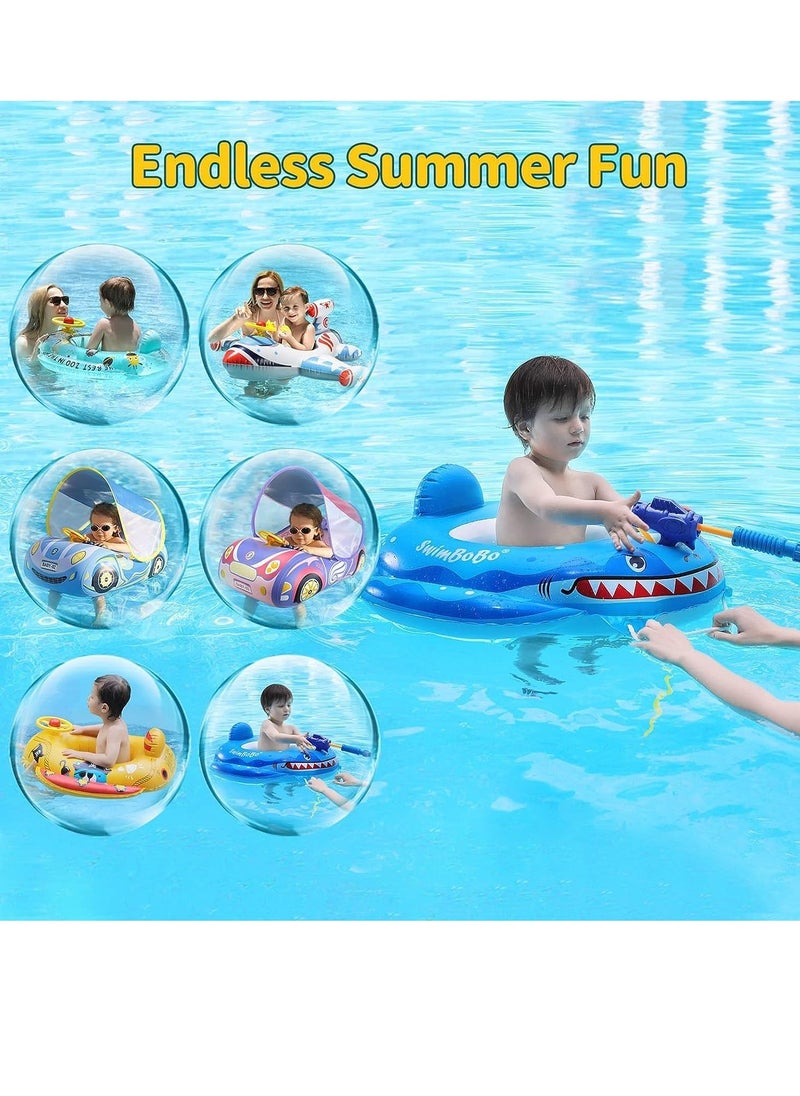 Generic - Baby Pool Float Free Swimming Baby Inflatable Swim Float Seat Boat Pool Swim Ring for Toddler Shark Baby Swim Floats Ring for Pool Bath Toys for 2-6 years old - Image 1