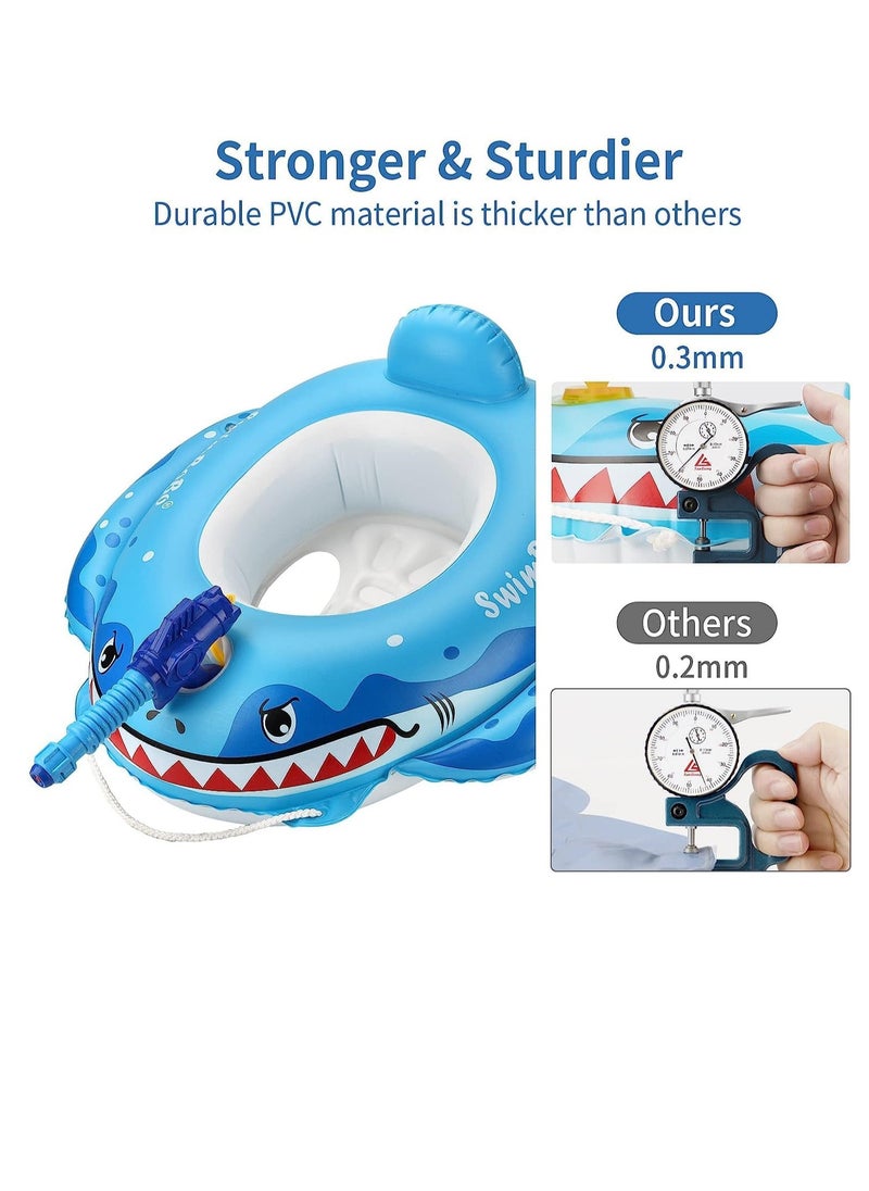 Generic - Baby Pool Float Free Swimming Baby Inflatable Swim Float Seat Boat Pool Swim Ring for Toddler Shark Baby Swim Floats Ring for Pool Bath Toys for 2-6 years old - Image 1