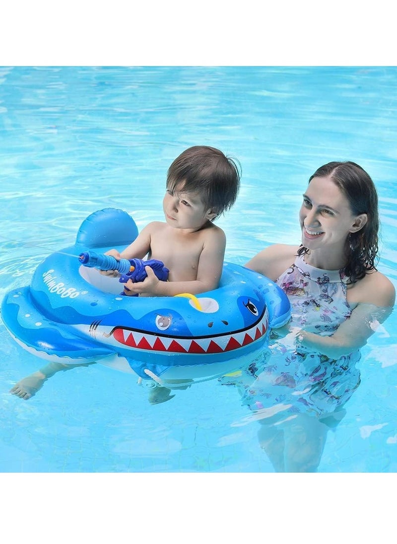 Generic - Baby Pool Float Free Swimming Baby Inflatable Swim Float Seat Boat Pool Swim Ring for Toddler Shark Baby Swim Floats Ring for Pool Bath Toys for 2-6 years old - Image 1