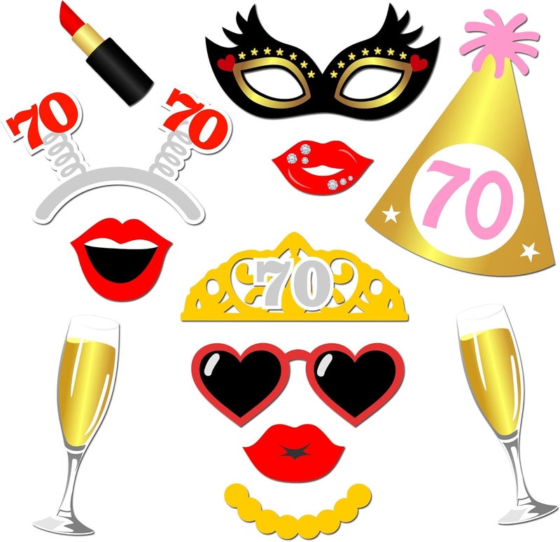 Konsait 70th Birthday Kisses Stickers Set of 324 Chocolate Drops Labels Stickers for 70th Birthday Party Favors Decor for Kisses Made in USA 9 Designs 36 Stickers of Each - Image 2