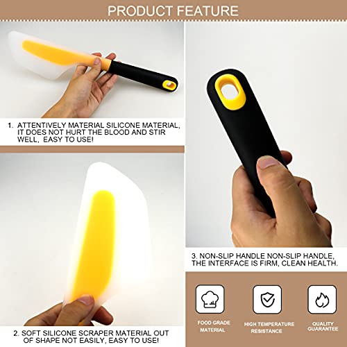 DOERDO DD DOERDO 2 Pieces Omelette Spatula Kitchen Omelet Turner Silicone Pigment Scraper Fold Omelette Turner for Kitchen Omelet Pancake - Image 4