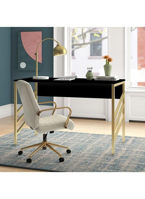 BELIEF WOOD Modern Simple Style Laptop Table Computer Desk Study Table for Office Home Console Table for Living Room Multipurpose Table for Home Decor Black