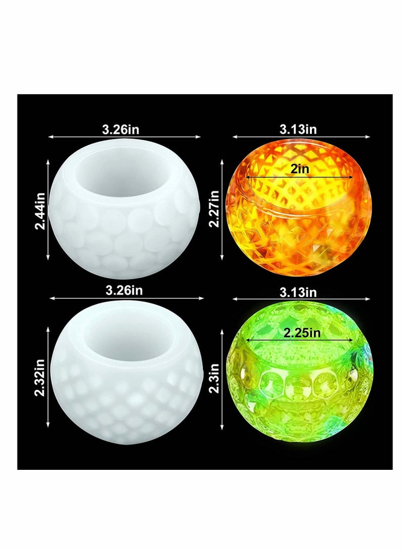 SYOSI 2 Pieces Tea Candle Holder Resin Silicone Mold Epoxy Casting Wishing Bowl Used For Diy Jewelry Storage Box Handicraft  - Image 2
