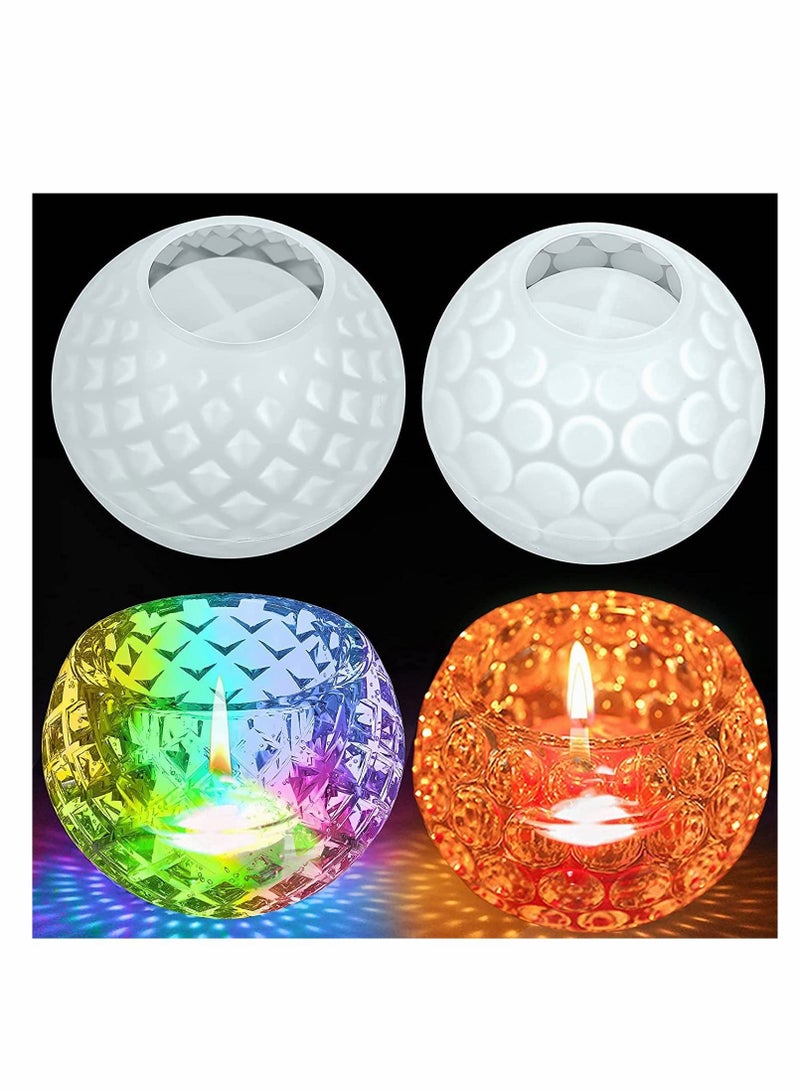SYOSI 2 Pieces Tea Candle Holder Resin Silicone Mold Epoxy Casting Wishing Bowl Used For Diy Jewelry Storage Box Handicraft  - Image 1