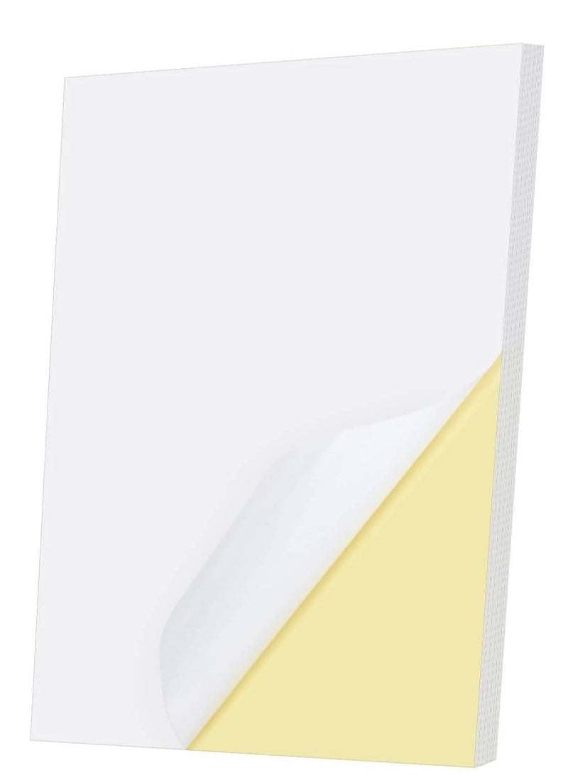 Premify 25 Sheets of A4 Size | Matt White Sticker Paper Printing Labels, Stickers Label for Mailing Address, Photos & Pictures, Stationery Stickers, Photocopies Children (Matt Finish) - Image 1