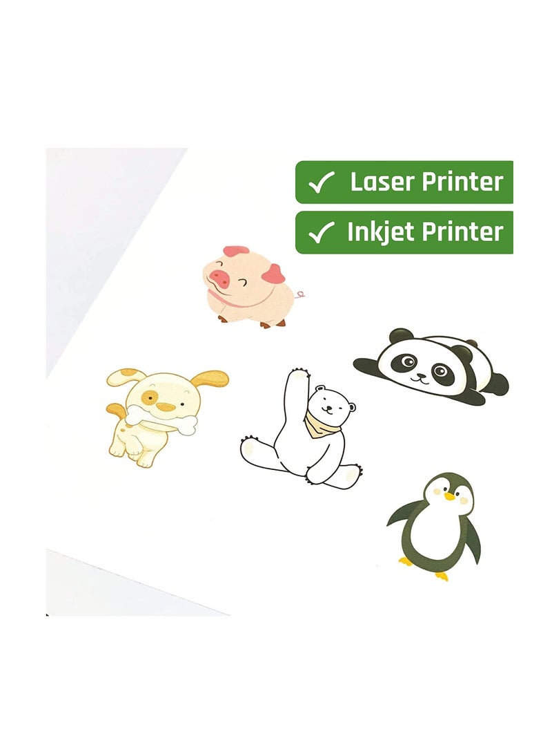 Premify 25 Sheets of A4 Size | Matt White Sticker Paper Printing Labels, Stickers Label for Mailing Address, Photos & Pictures, Stationery Stickers, Photocopies Children (Matt Finish) - Image 3