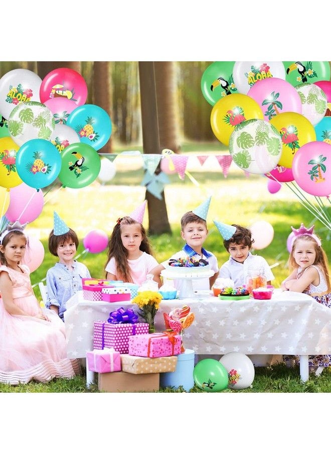 Zhanmai - 50 Pcs Hawaiian Party Balloon Decorations, Aloha Tropical Luau Party Latex Balloons For Hawaiian Luau Party Summer Beach Birthday Tiki Bar Party Wedding Supplies (Happy Summer) - Image 1