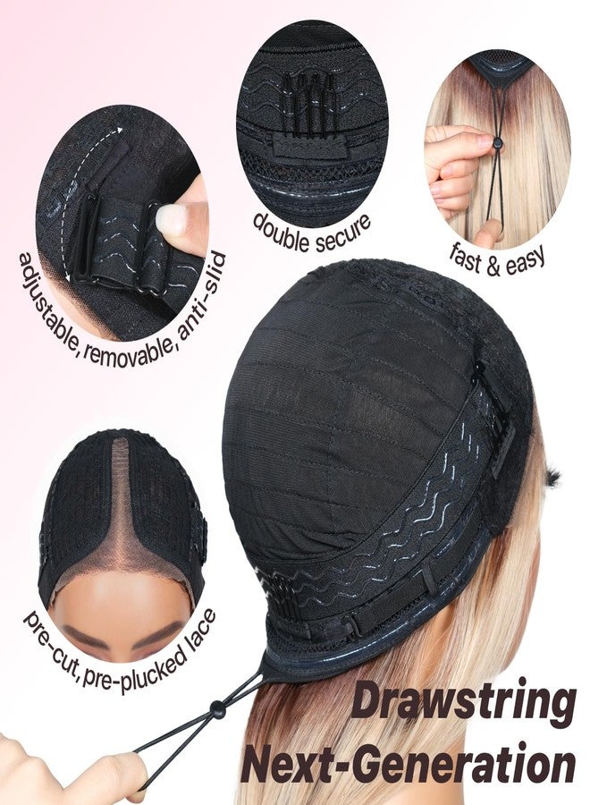BrownBomb Ombre Smoky Pink Face Framing Layered Wig Pre-Cut Pre-Plucked Hairline Pre-Colored Pre-Styled Synthetic Lace Wig Ready to Wear 26inch Wig for Beginners - Image 5