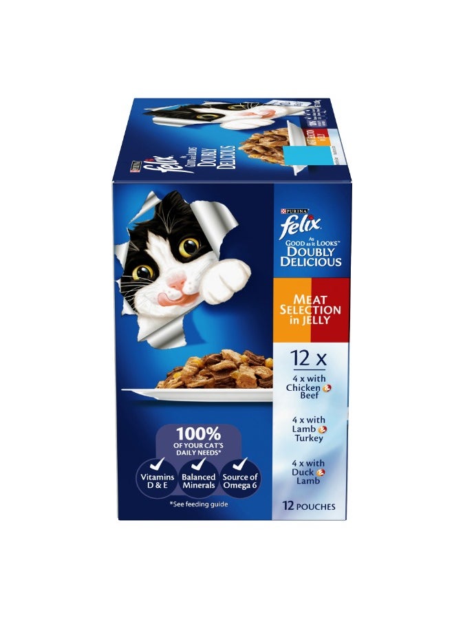 Purina Felix Adult As Good as it Looks Meat Selection in Jelly Wet Cat Food 85g  - Image 4