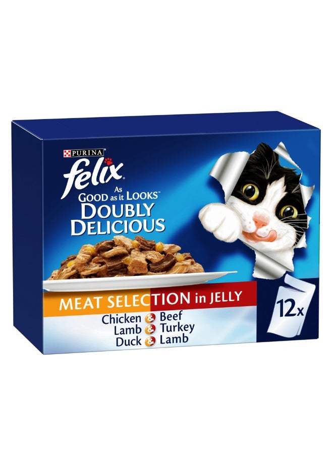 Purina Felix Adult As Good as it Looks Meat Selection in Jelly Wet Cat Food 85g  - Image 1