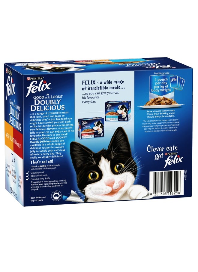 Purina Felix Adult As Good as it Looks Meat Selection in Jelly Wet Cat Food 85g  - Image 2