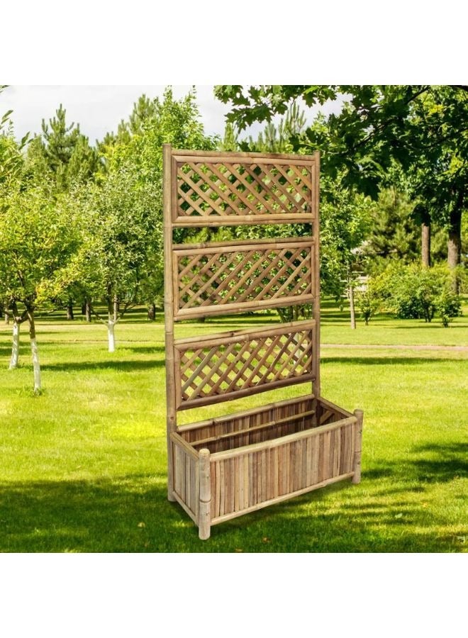 vidaxl vidaXL Garden Raised Bed with Trellis Bamboo 70 cm  - Image 1