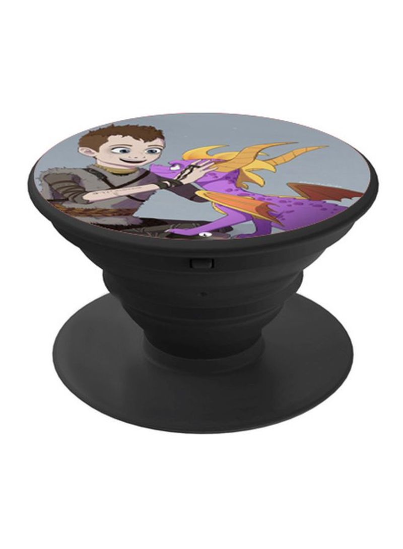 RKN Cartoon Printed Pop Socket Finger Grip Phone Holder Black/Blue/Purple - Image 2