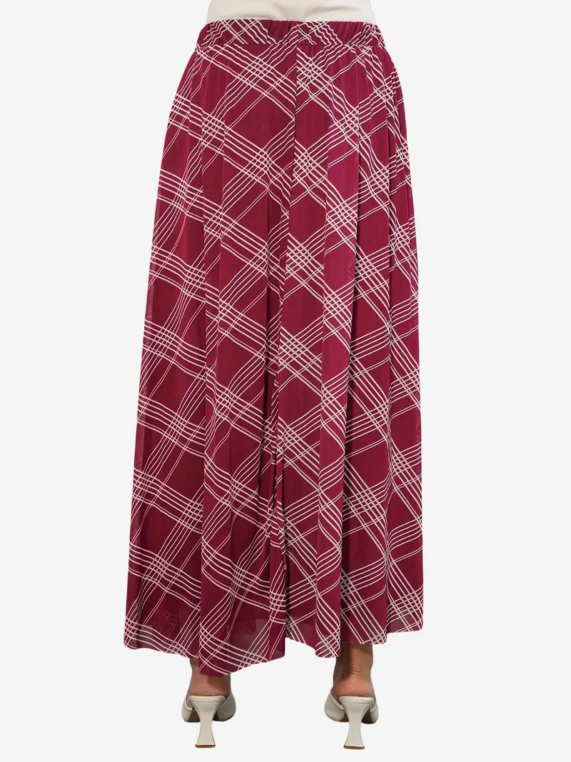 Big Dart Burgundy Red BDART High-Waist Floral Maxi Skirt for Women | Best Price UAE