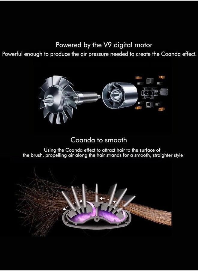 Joshberg 6 in 1 Hair Dryer Brush & Curling Iron Set, Hot Air Styler Hair Curler for Fast Drying, Smoothing & Volumizing, No Heat Damage, Professional Blowout Tool with Travel Case - Prussian Blue  - Image 4